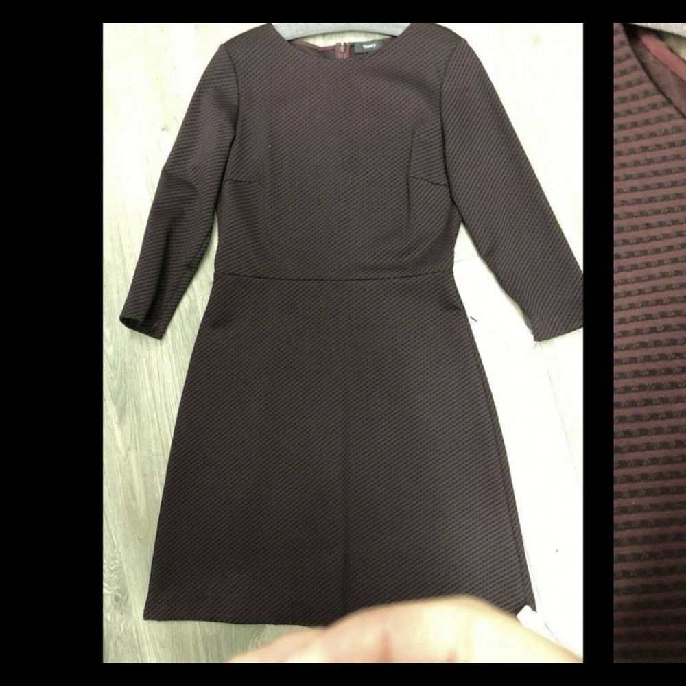 Theory red/burgundy x black work dress.size 10.NWT